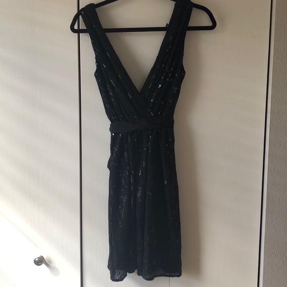 Little Black Sequined Dress | S | Express - Picture 2 of 4